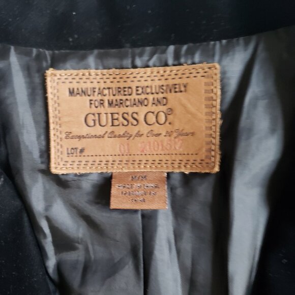 Guess Blazer Jacket Mens M Black Velvet Two Button Tailored Jacket Marciano - Picture 4 of 8